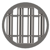 Magnetic grid view to the material passing area